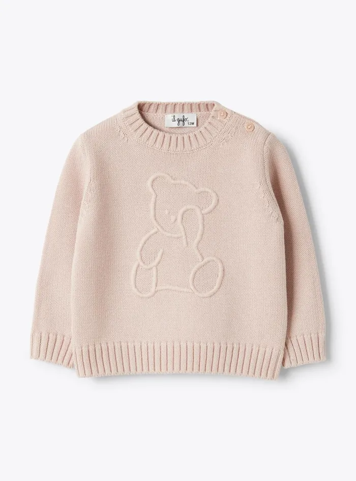 Sweatshirts And Sweaters Baby 036 Il Gufo Organic Cotton Sweater With Bear