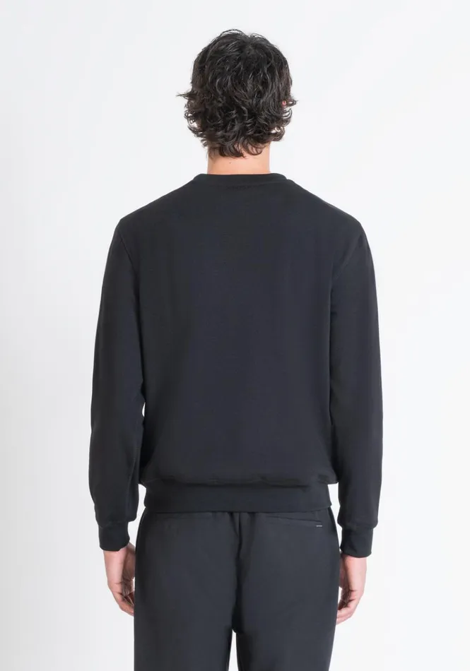 Sweatshirts Men Antony Morato Regular Fit Sweatshirt In Black Cotton Blend With Dobermann Print Black