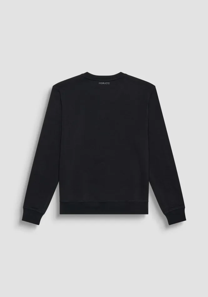 Sweatshirts Men Antony Morato Regular Fit Sweatshirt In Black Cotton Blend With Dobermann Print Black