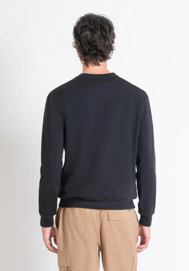 Sweatshirts Men Antony Morato Regular Fit Sweatshirt In Sustainable CottonBlend Fabric And Rubberised Tiger Print Black