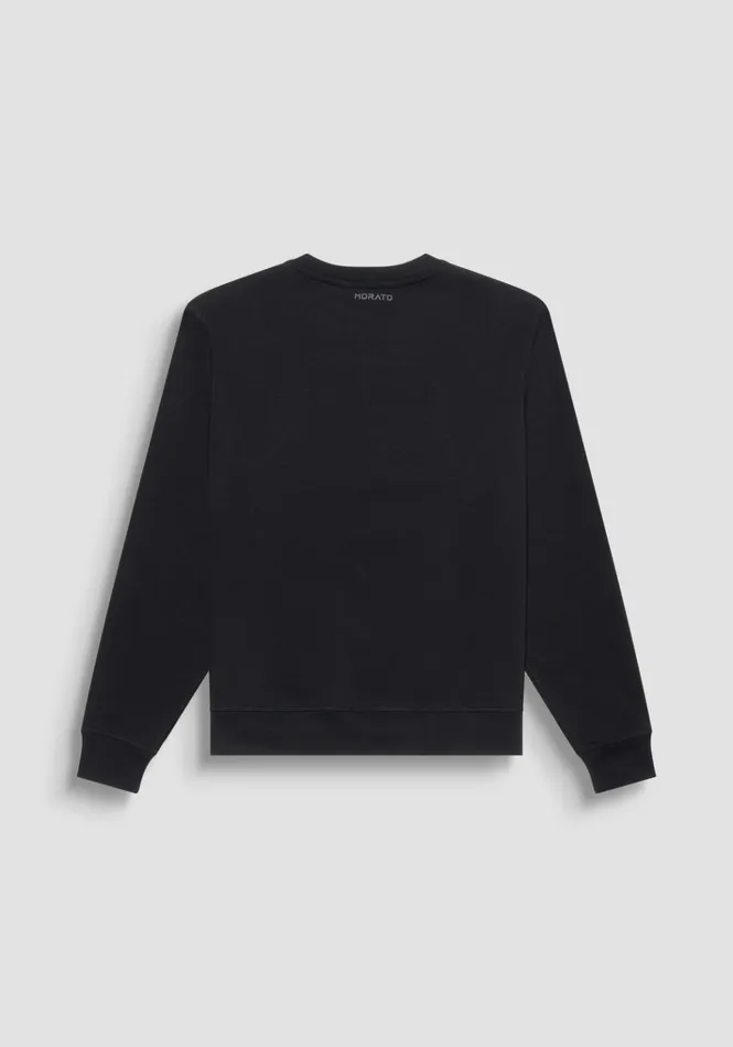 Sweatshirts Men Antony Morato Regular Fit Sweatshirt In Sustainable CottonBlend Fabric And Rubberised Tiger Print Black