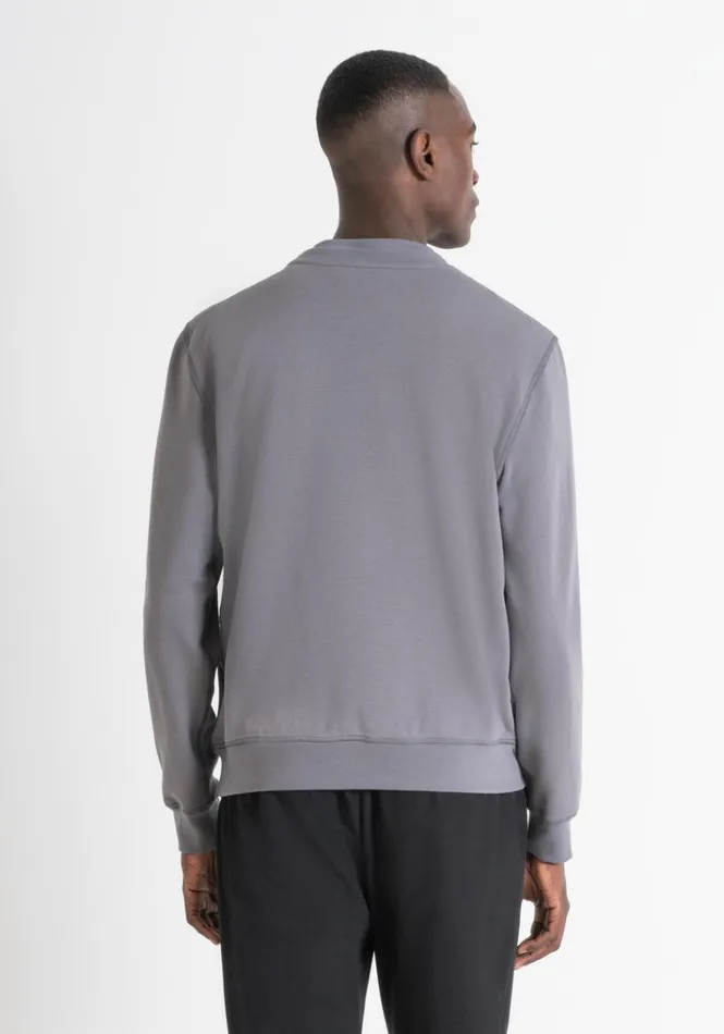 Sweatshirts Men Antony Morato Regular Fit Sweatshirt In Sustainable Cotton Blend Fabric With Logo Anthracite
