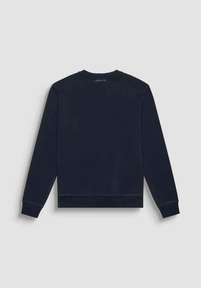 Sweatshirts Men Antony Morato Regular Fit Sweatshirt In Sustainable CottonBlend Fabric With Tiger Print Blue Ink