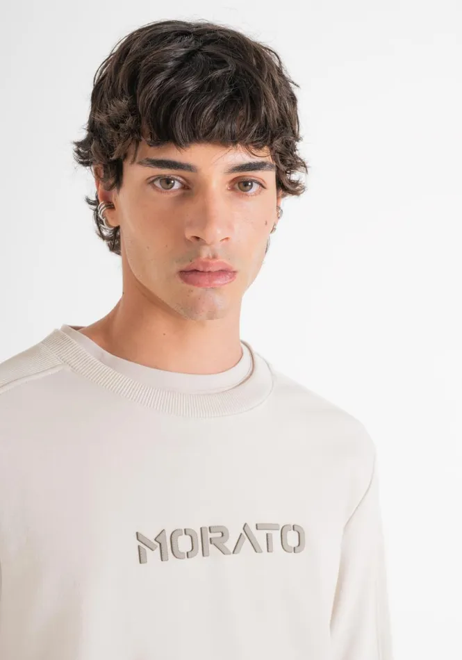 Sweatshirts Men Antony Morato Relaxed Fit Sweatshirt In Sustainable CottonBlend Fabric With Rubberised Logo Paper