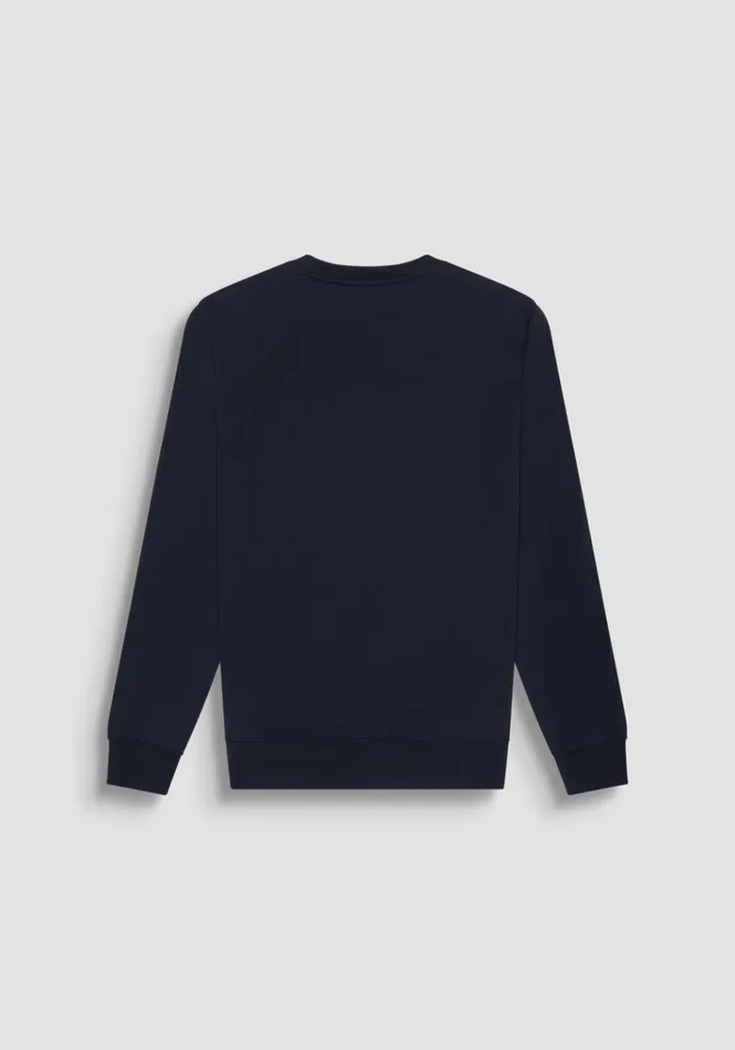 Sweatshirts Men Antony Morato Slim Fit Sweatshirt In Blue Cotton Blend With Embroidered Logo Blue Ink