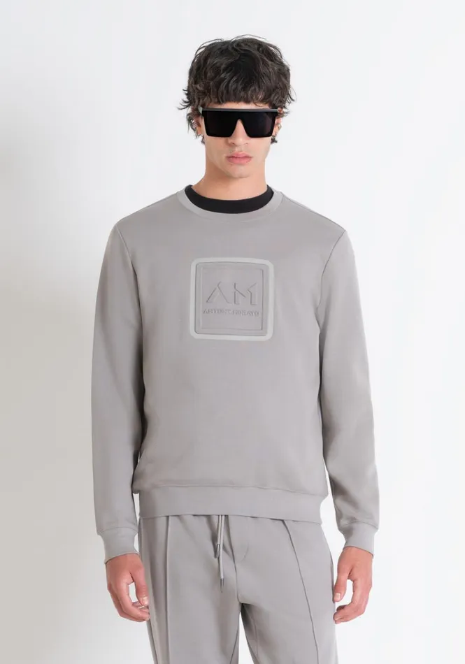 Sweatshirts Men Antony Morato Slim Fit Sweatshirt In Grey Cotton Blend With Embroidered Logo Clay Sweatshirts Men Antony Morato Slim Fit Sweatshirt In Grey Cotton Blend With Embroidered Logo Clay