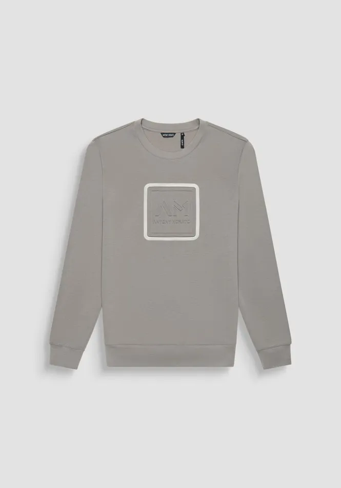 Sweatshirts Men Antony Morato Slim Fit Sweatshirt In Grey Cotton Blend With Embroidered Logo Clay