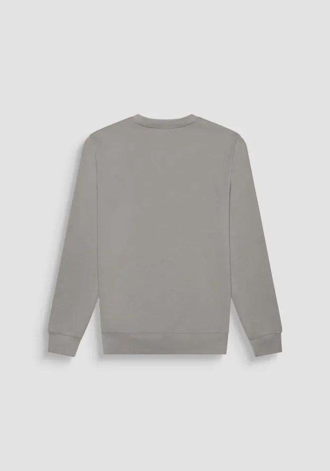 Sweatshirts Men Antony Morato Slim Fit Sweatshirt In Grey Cotton Blend With Embroidered Logo Clay