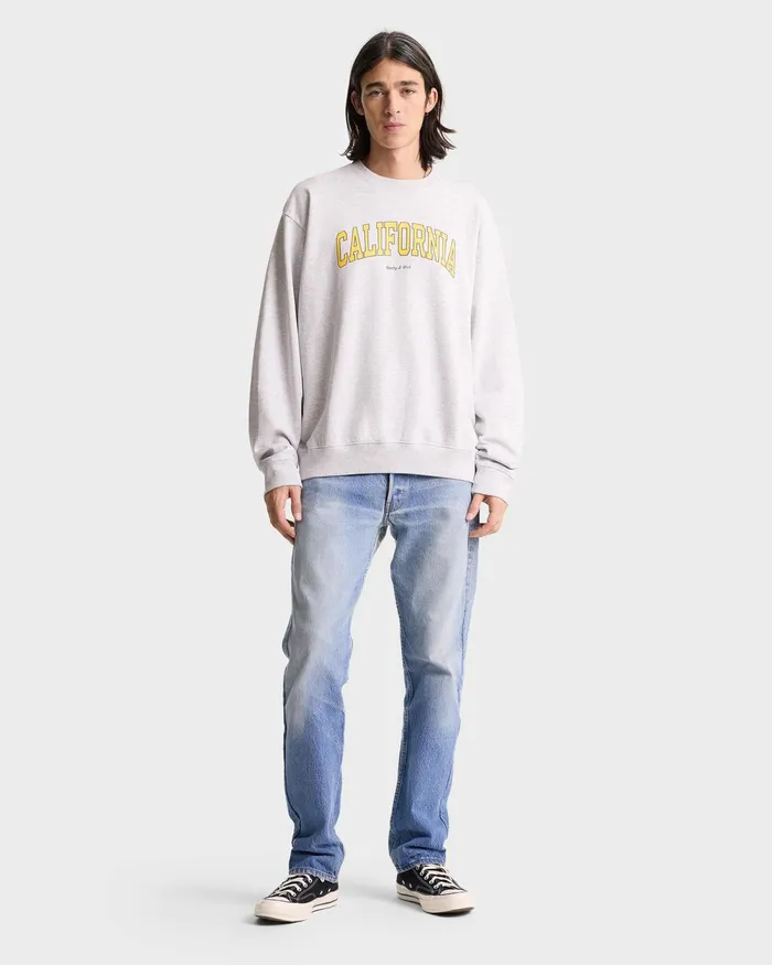Sweatshirts Men Sporty and Rich California Crewneck 8211 Heather GrayGold