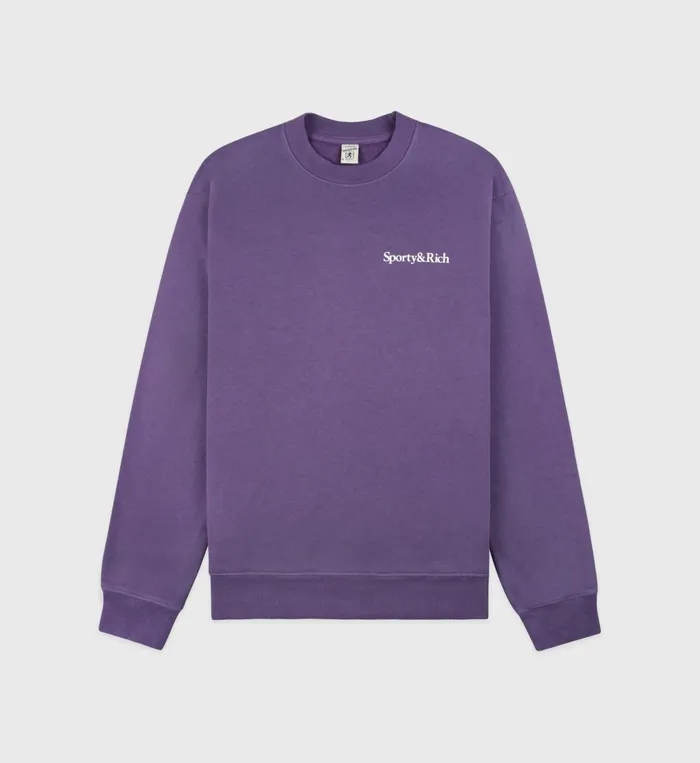 Sweatshirts Men Sporty and Rich Health Is Wealth Crewneck 8211 Dusty GrapeWhite