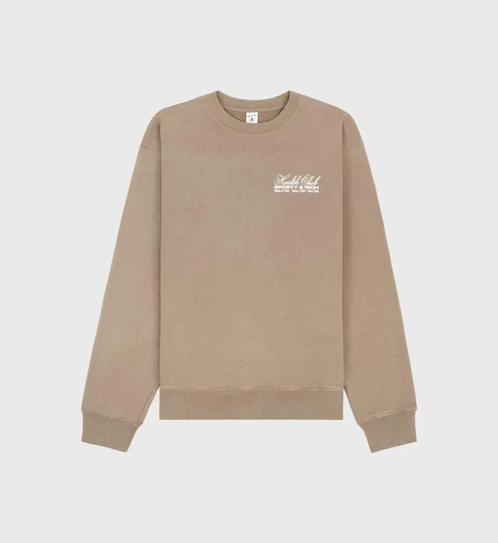 Sweatshirts Men Sporty and Rich Made In USA Crewneck 8211 EspressoWhite