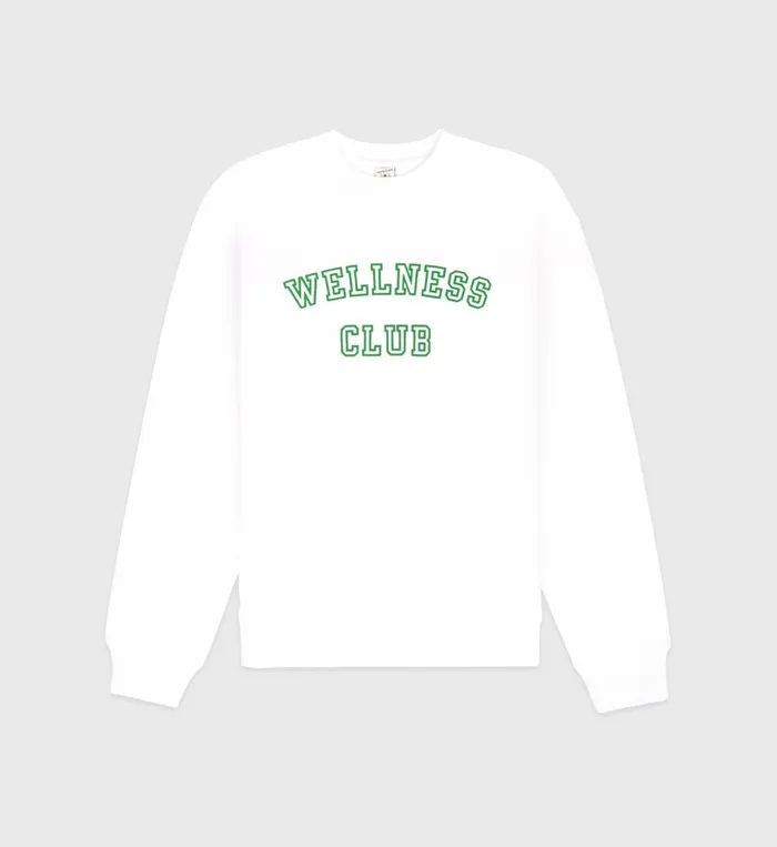 Sweatshirts Men Sporty and Rich Wellness Club Crewneck 8211 WhiteVerde
