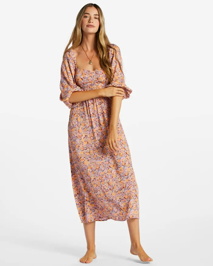 Swept Away Midi Dress Multi 1 Women Billabong Midi Dresses