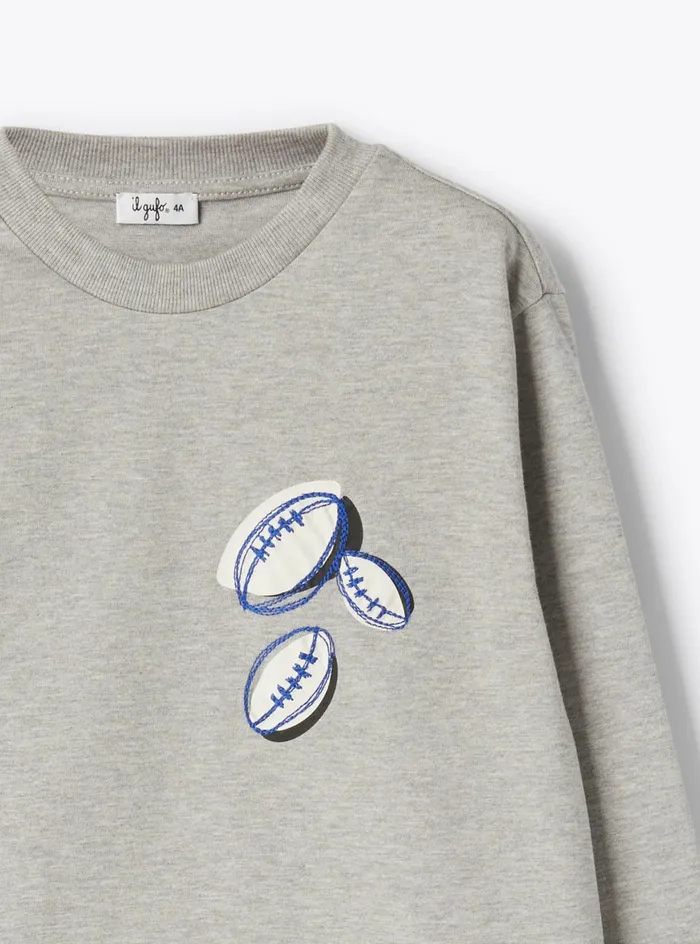 Tshirt And Polo Shirts Boy 216 Il Gufo Printed Jersey Tshirt