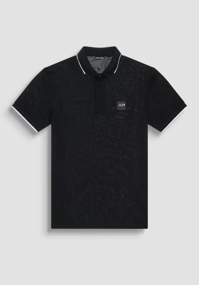 TShirts And Polo Men Antony Morato Regular Fit Polo TShirt In Black Cotton Pique With Logo Black