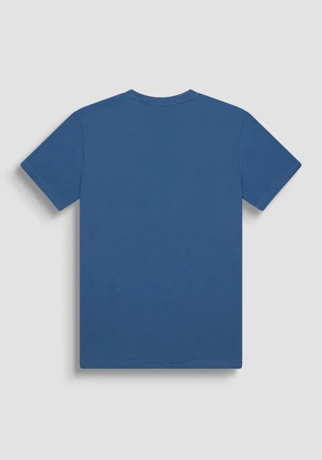 TShirts And Polo Men Antony Morato Regular Fit TShirt In Avio Cotton Jersey With Logo Worker Avio