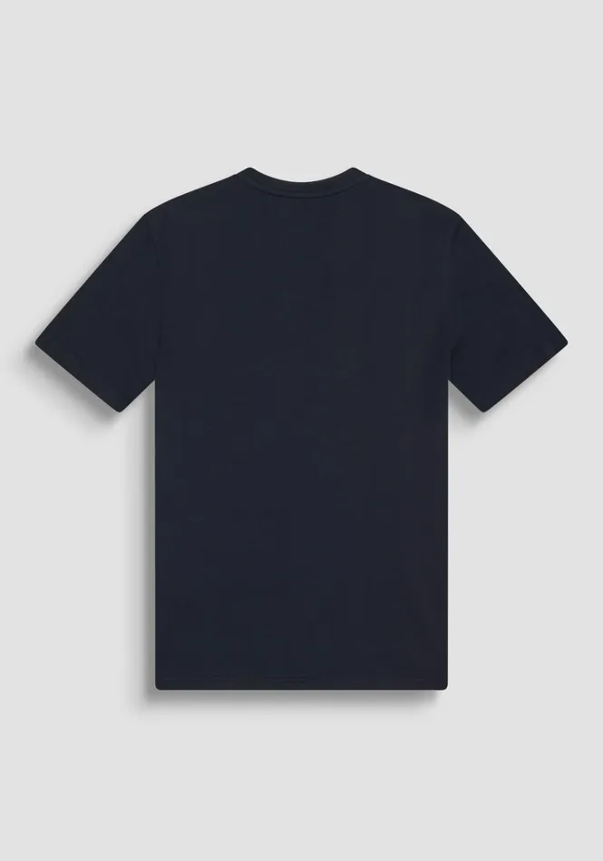 TShirts And Polo Men Antony Morato Regular Fit TShirt In Blue Cotton Jersey With Logo Blue Ink
