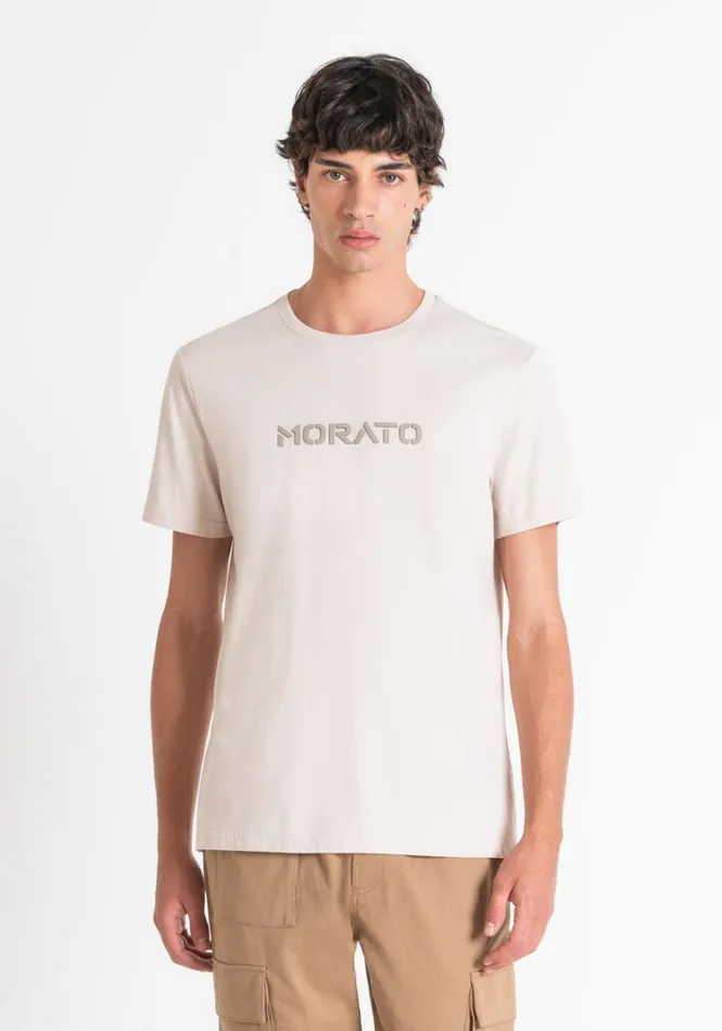 TShirts And Polo Men Antony Morato Regular Fit TShirt In Cotton Jersey With Logo Paper