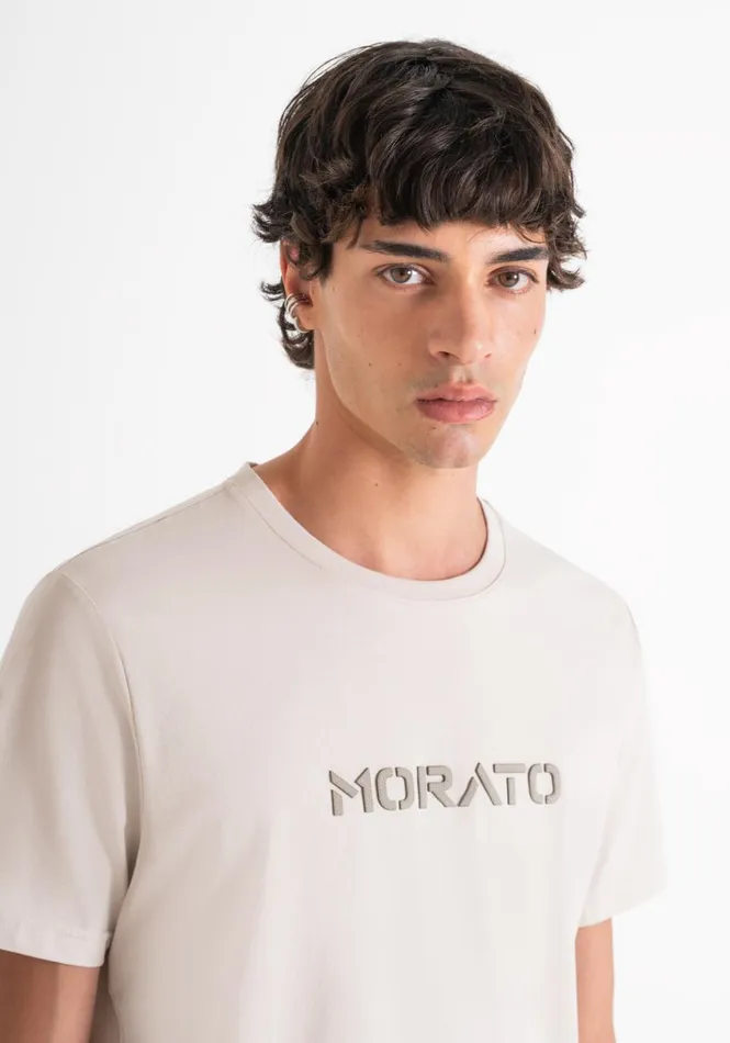 TShirts And Polo Men Antony Morato Regular Fit TShirt In Cotton Jersey With Logo Paper