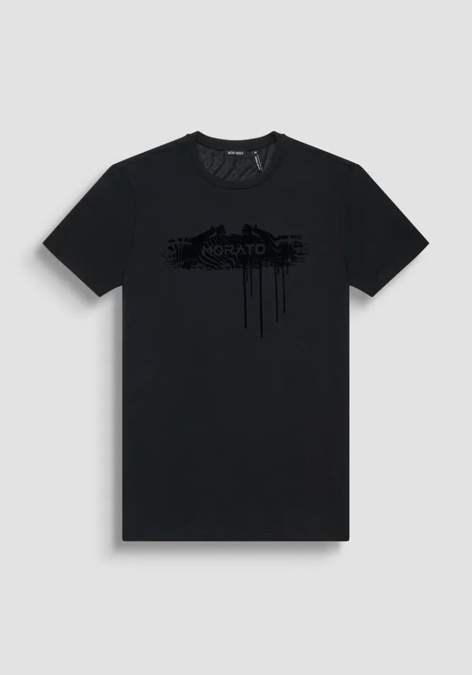 TShirts And Polo Men Antony Morato Slim Fit TShirt In White Cotton Jersey With Street Logo Black
