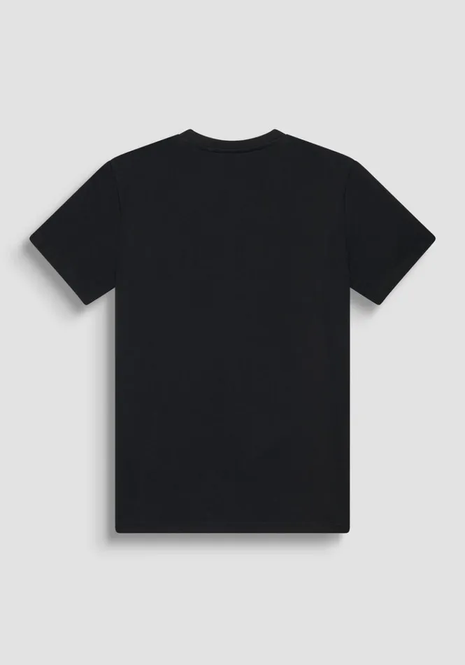 TShirts And Polo Men Antony Morato Slim Fit TShirt In White Cotton Jersey With Street Logo Black