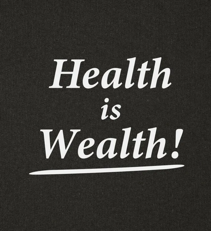 TShirts Men Sporty and Rich Health Is Wealth TShirt 8211 Faded BlackWhite