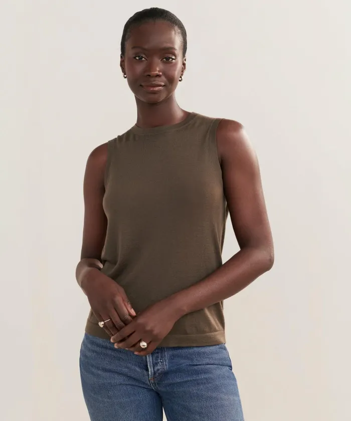 Tees and Tanks Women Jenni Kayne Merino Tank Greenstone
