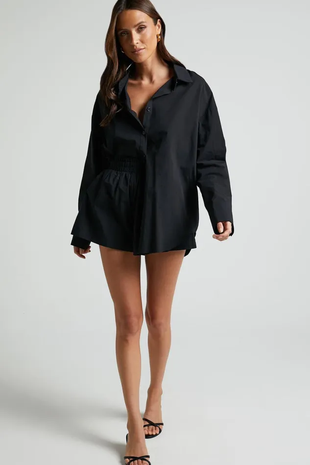 Terah Shirt 8211 Button Up Shirt In Black Women Showpo Conscious