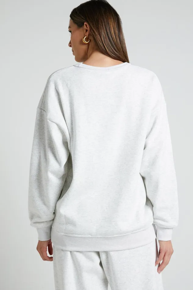 The Hunger Project X Showpo 8211 THP Crew Neck Sweatshirt In White Marle Women Showpo Activewear