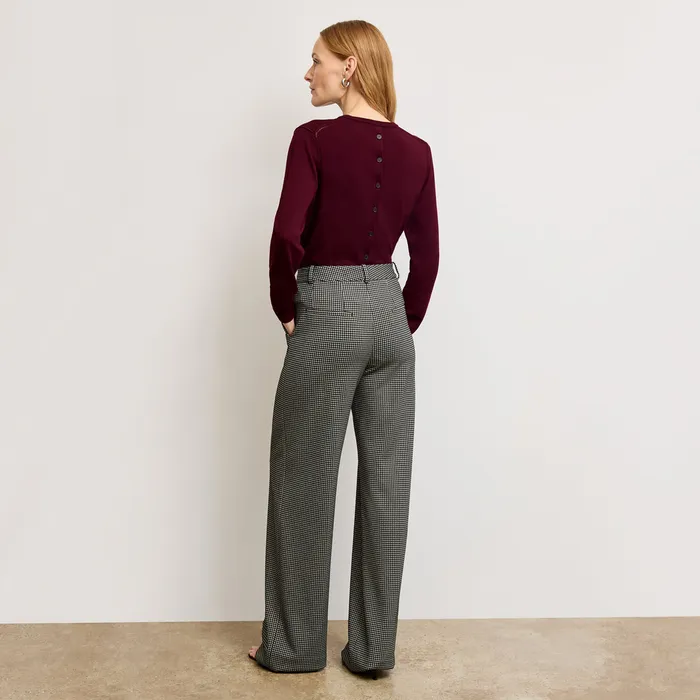 The Larissa Pointelle Sweater 8211 Cotton Silk Knit Syrah Sweaters M M LaFleur Women
