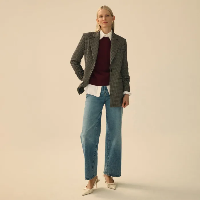 The Larissa Pointelle Sweater 8211 Cotton Silk Knit Syrah Sweaters M M LaFleur Women