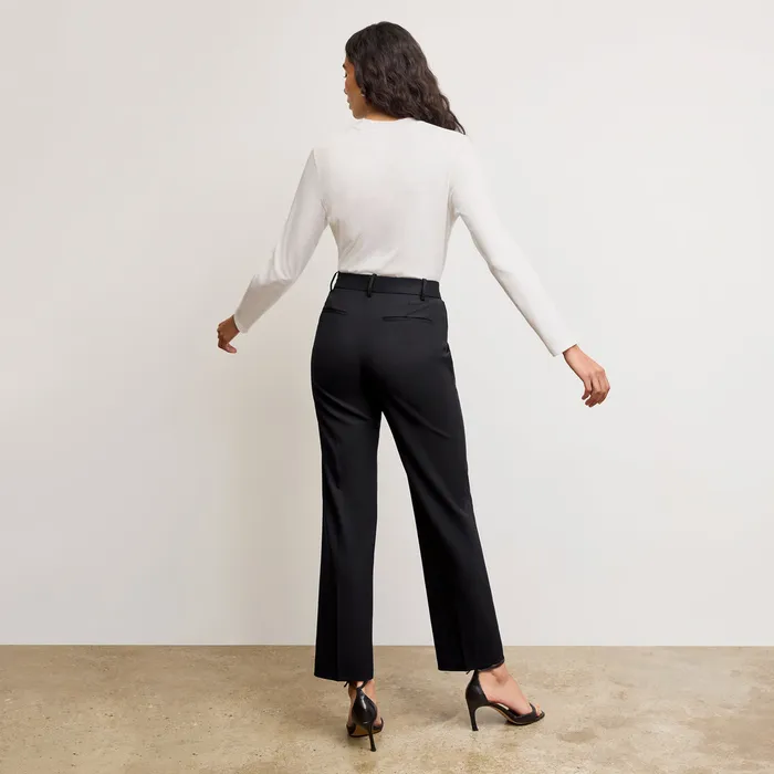 The Smith Straight Trouser 8211 Washable Wool Twill Dark Navy Women Suiting M M LaFleur