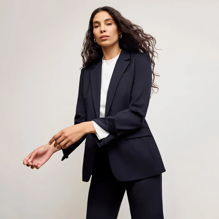 The Smith Straight Trouser 8211 Washable Wool Twill Dark Navy Women Suiting M M LaFleur