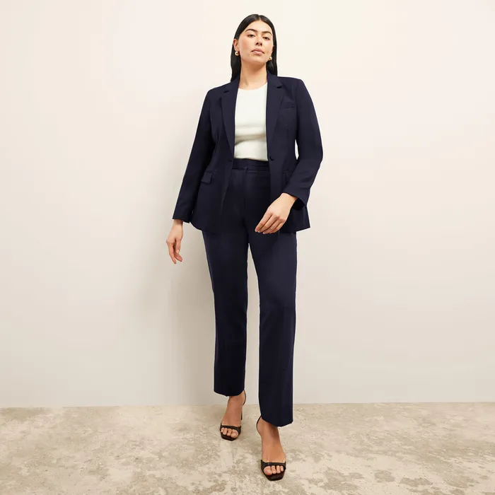 The Smith Straight Trouser 8211 Washable Wool Twill Dark Navy Women Suiting M M LaFleur