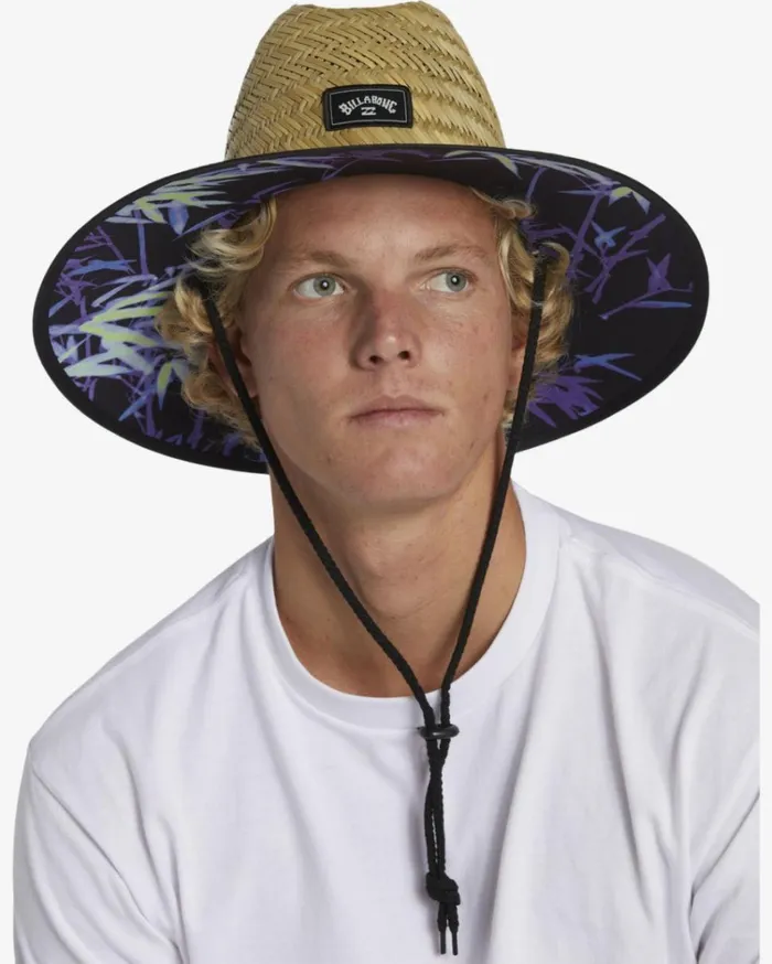 Tides Print Straw Lifeguard Hat Bright Purple Men Billabong Hats