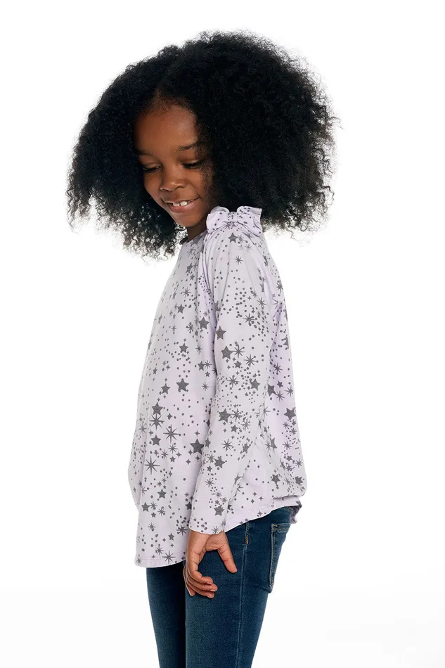 Tops Chaser Brand Girls rPET Vintage Jersey Bow Shoulder Long Sleeve Shirttail Tee Tops Chaser Brand Girls rPET Vintage Jersey Bow Shoulder Long Sleeve Shirttail Tee