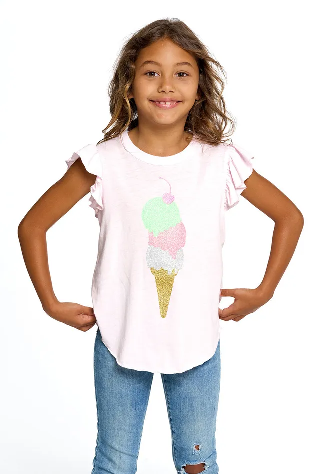 Tops Girls Ice Cream Glitter Cone Chaser Brand