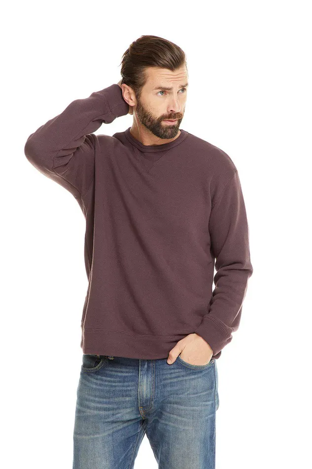 Tops Mens Chaser Brand FRENCH TERRY LS CREW NECK PULLOVER