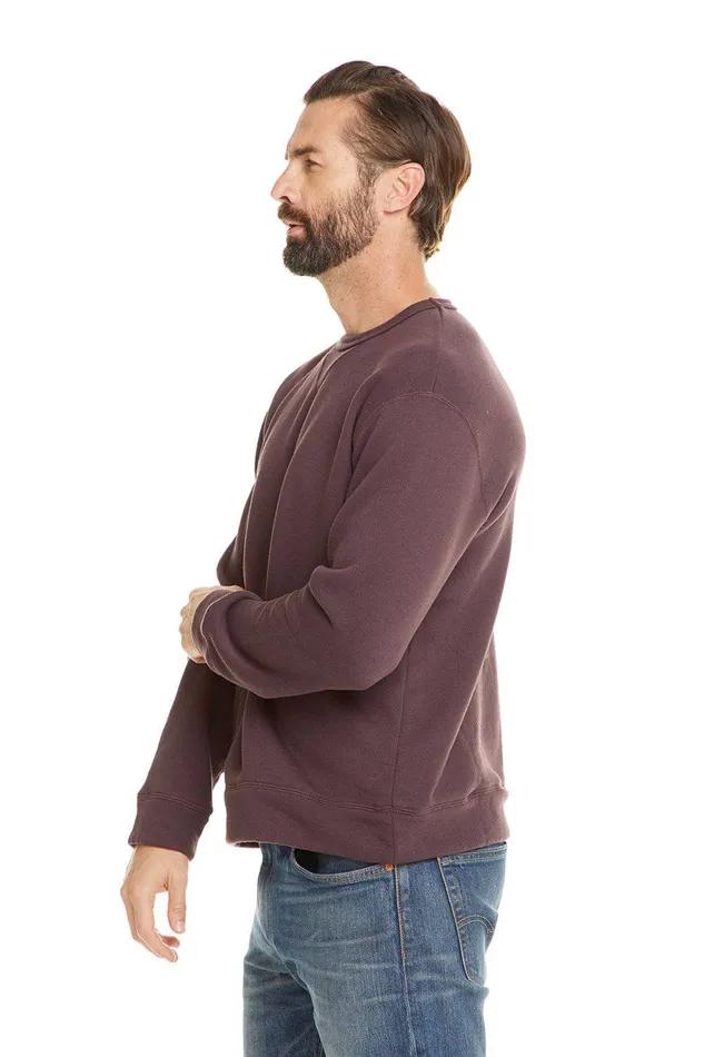 Tops Mens Chaser Brand FRENCH TERRY LS CREW NECK PULLOVER