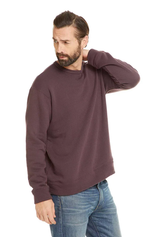 Tops Mens Chaser Brand FRENCH TERRY LS CREW NECK PULLOVER