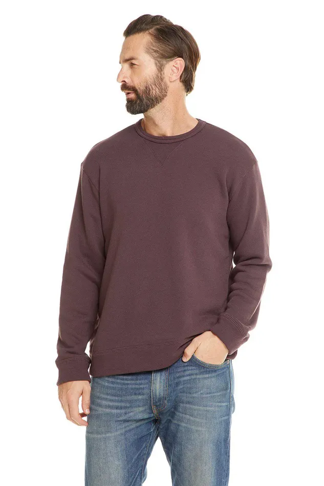 Tops Mens Chaser Brand FRENCH TERRY LS CREW NECK PULLOVER