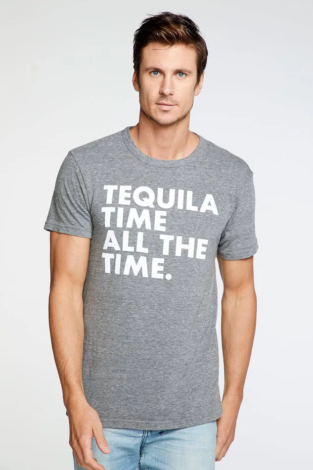 Tops Mens Chaser Brand Tequila Time Crew Neck Tee