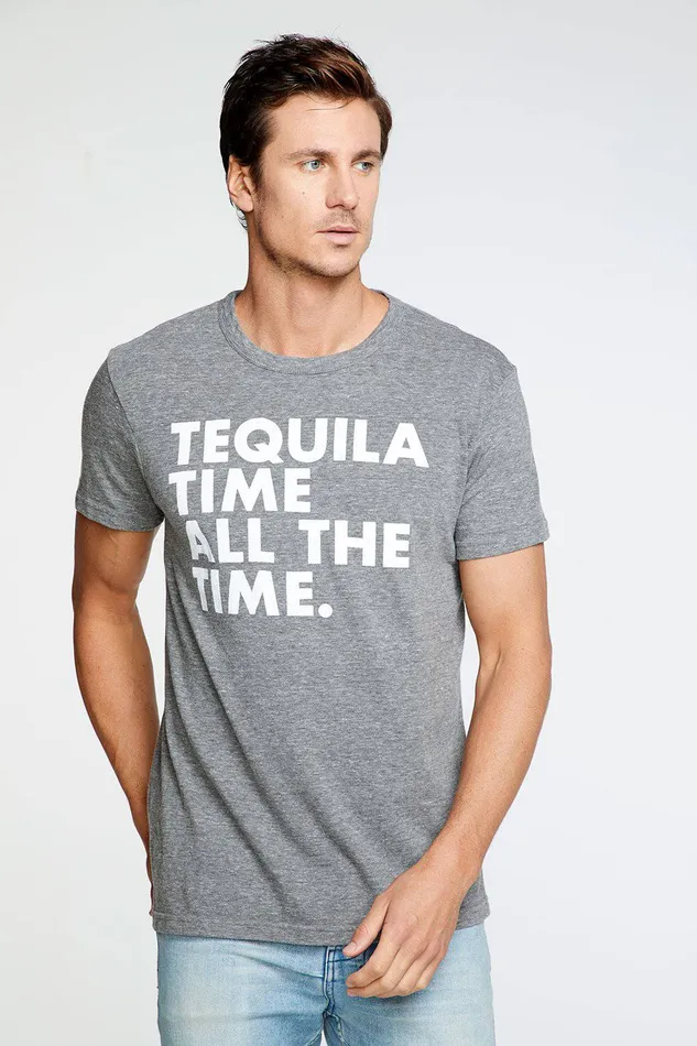 Tops Mens Chaser Brand Tequila Time Crew Neck Tee Tops Mens Chaser Brand Tequila Time Crew Neck Tee