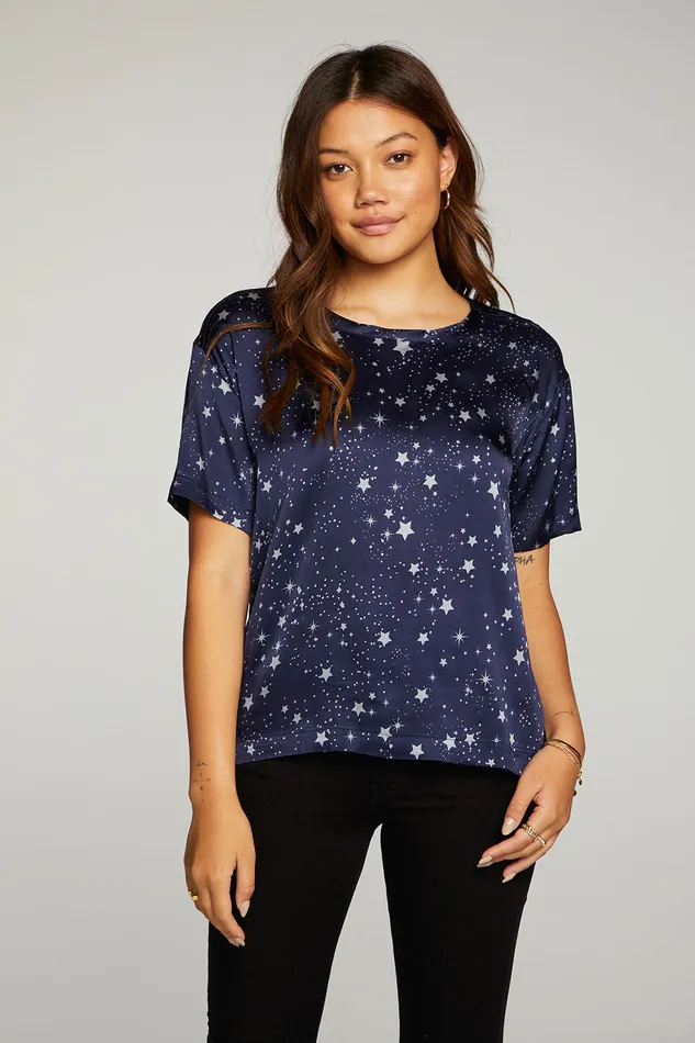 Tops Stretch Silky Basics Short Sleeve Drop Shoulder Tee 8211 Chaser Brand Womens