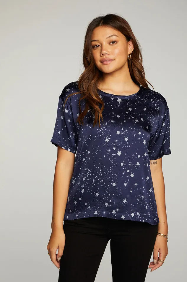 Tops Stretch Silky Basics Short Sleeve Drop Shoulder Tee 8211 Chaser Brand Womens