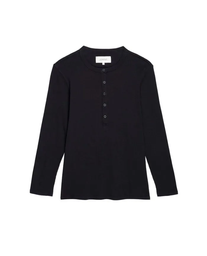 Tops Women039s The Great The Slim Recycled Rib Henley Night