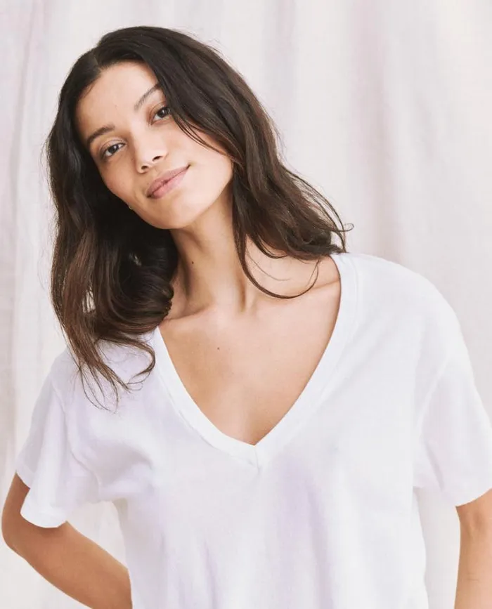 Tops Women039s The Great The VNeck Tee True White