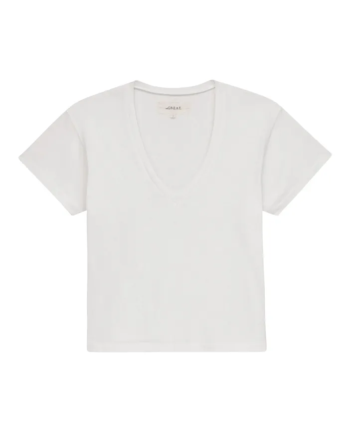 Tops Women039s The Great The VNeck Tee True White