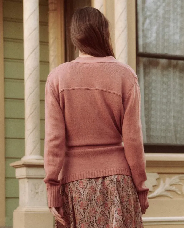 Tops Women039s The Great The Wayward Cardigan Dusk Pink
