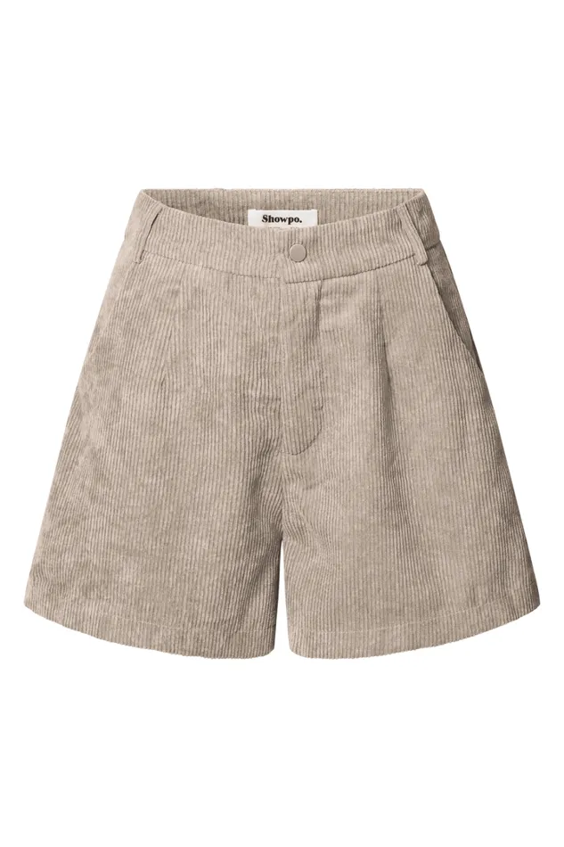Tovil Shorts 8211 High Waisted Corduroy Shorts In Sand Women Showpo Shorts